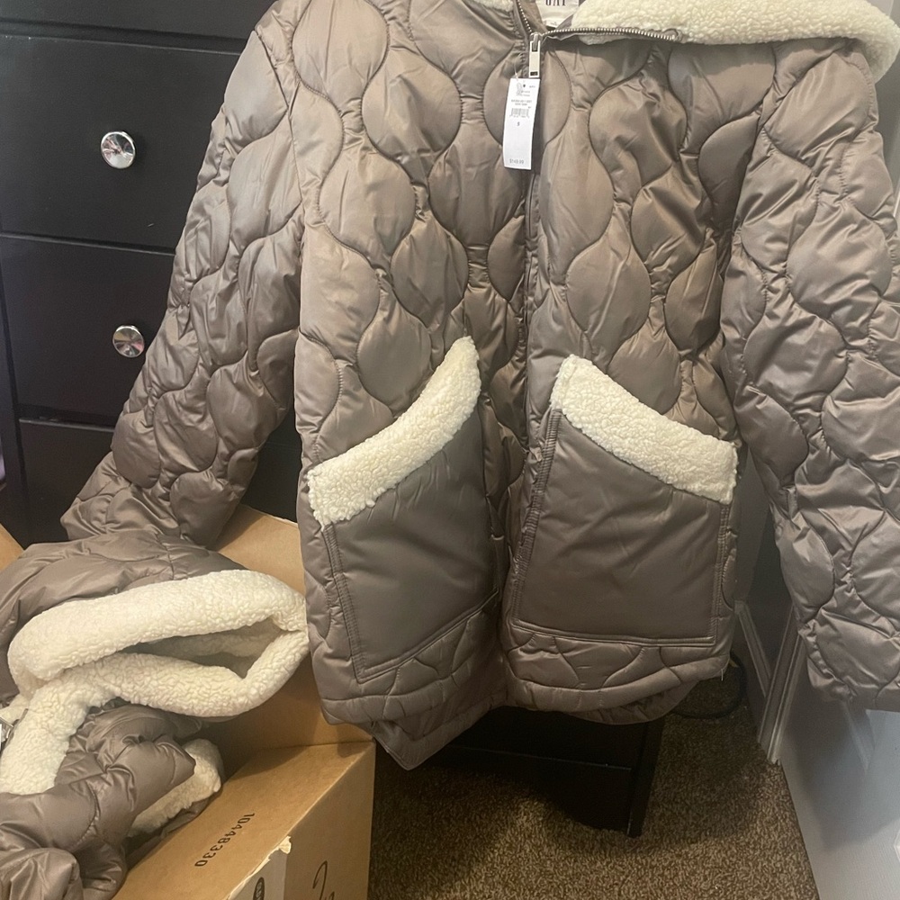 Gap Quilted Jacket with Sherpa Lining